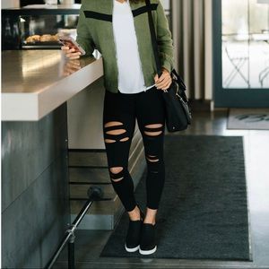 Zyia Active Black Slash Leggings